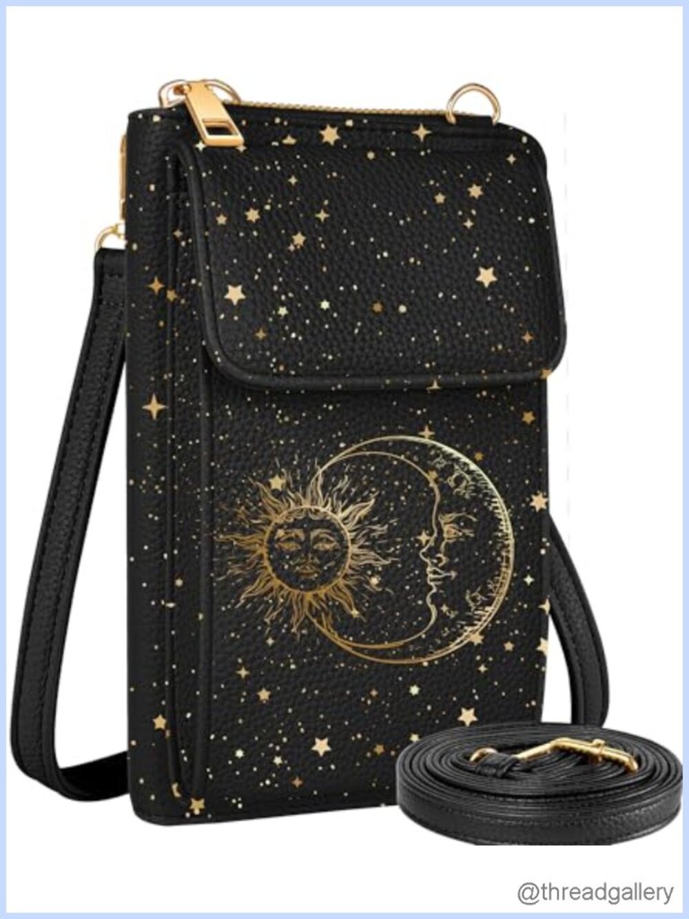 Leather Crossbody Phone Purse for Women Fits 7.9in Phone Adjustable Strap